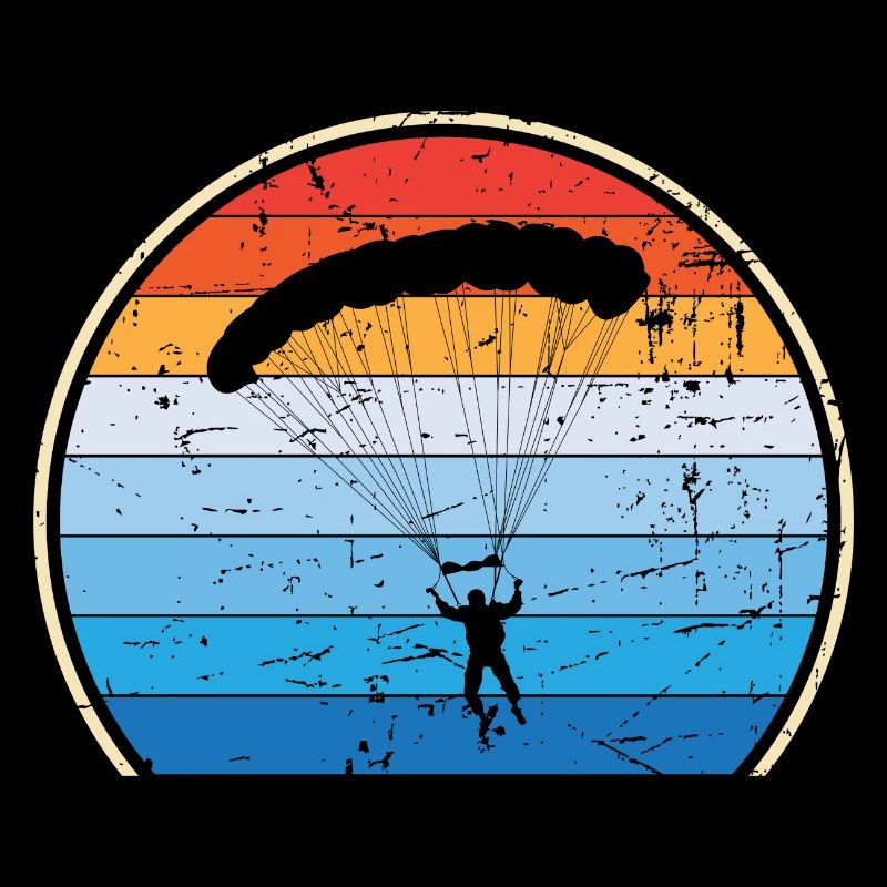 Retro Fallschirm Fallschirmspringen Skydiving