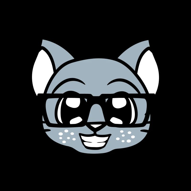 Smart Nerd Cat Lunettes à monture en corne Geek Kitten