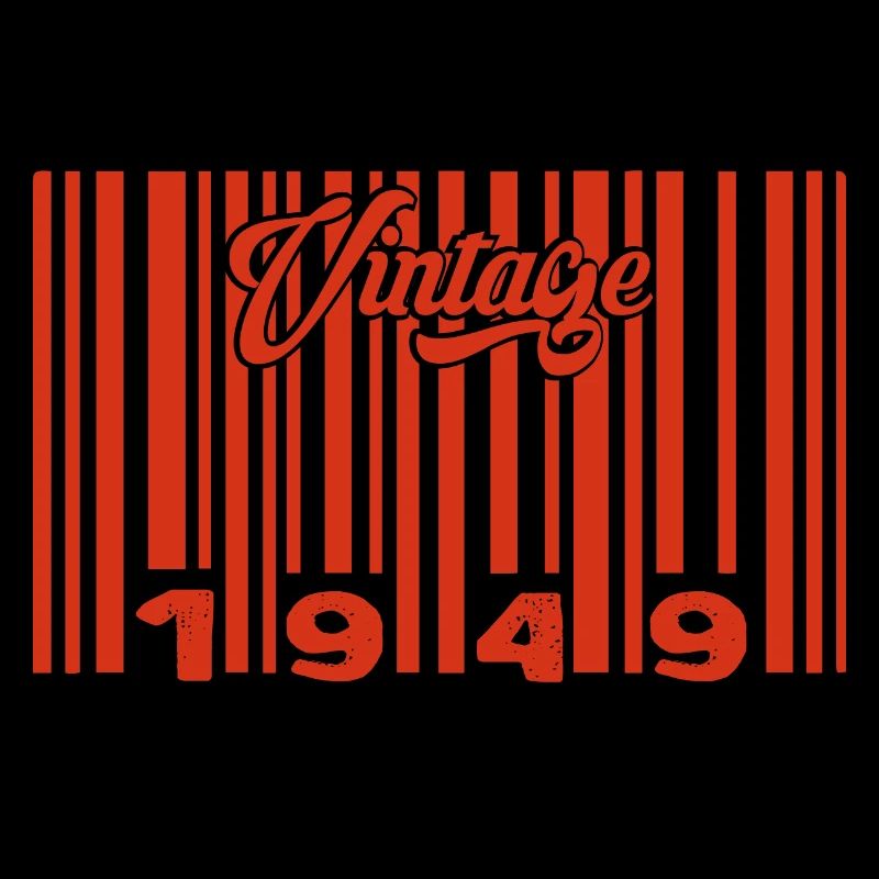 Vintage 1949 Born In 1949 76 Years Bar Code Anniversai