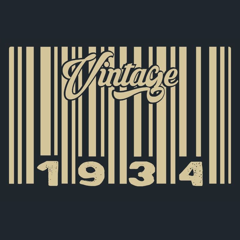 vintage 1934 Code barre 1934: Année 2025.