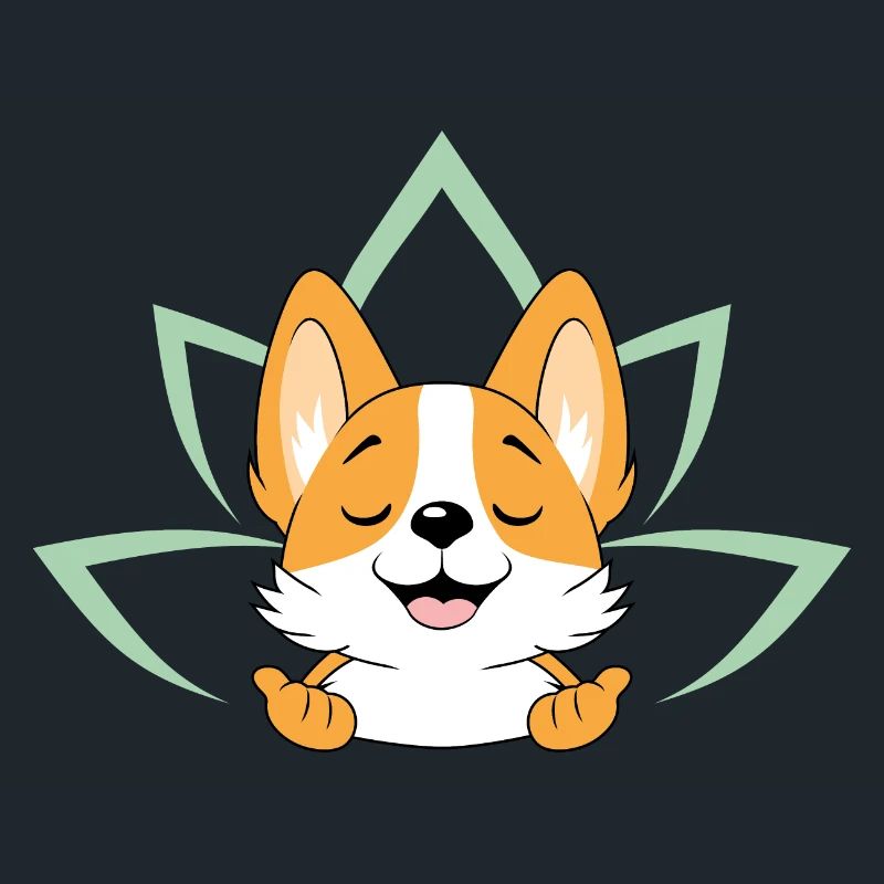 Meditating cute Corgi dog