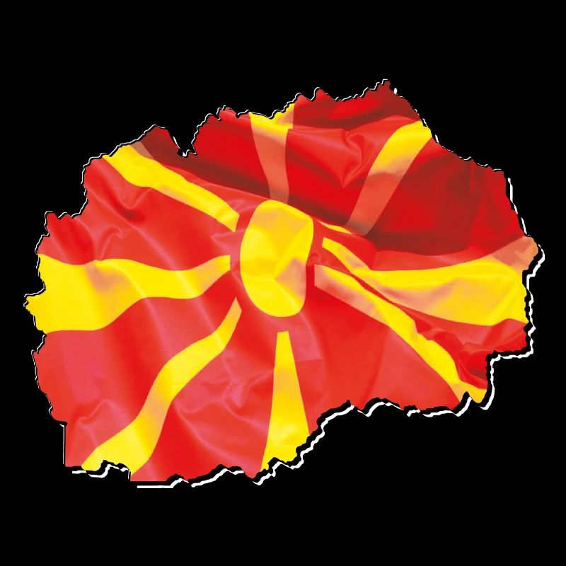 Drapeau de la Macédoine sur la carte de la Macédoine