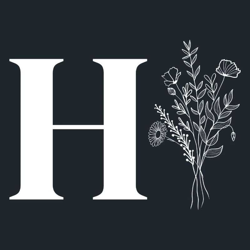 Lette h fleurs minimalistes