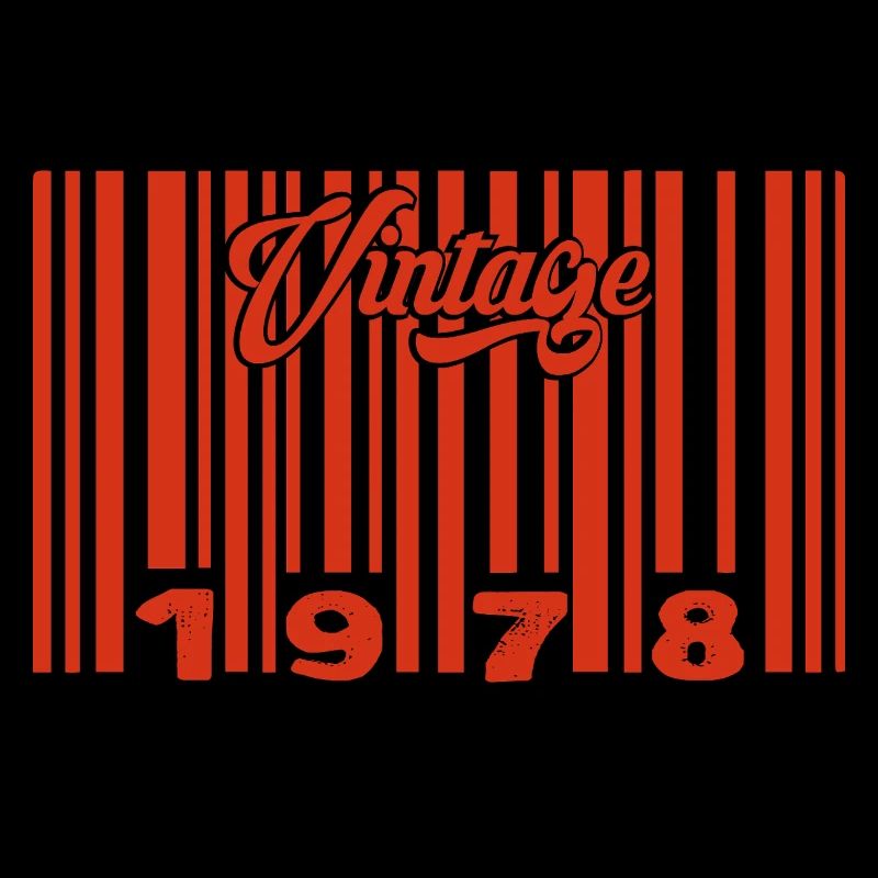 Vintage 1978 Born In 1978 47 Year Old Bar Code Anniversai