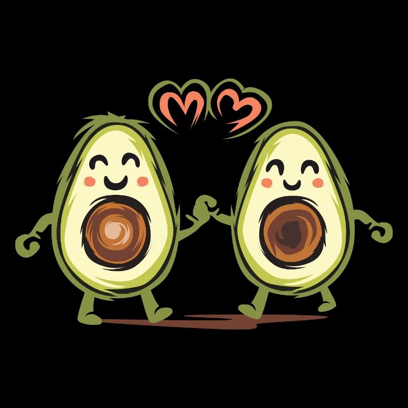 Lustiges Avocado-Paar – Liebe & Freundschaft