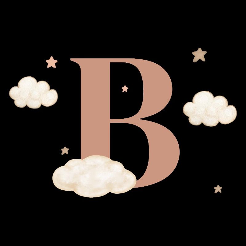 Letter b clouds stars