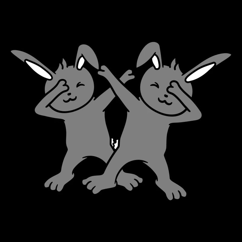 2 lapins Dabbing Dab Danse Pose Danse Soirée Célébrations