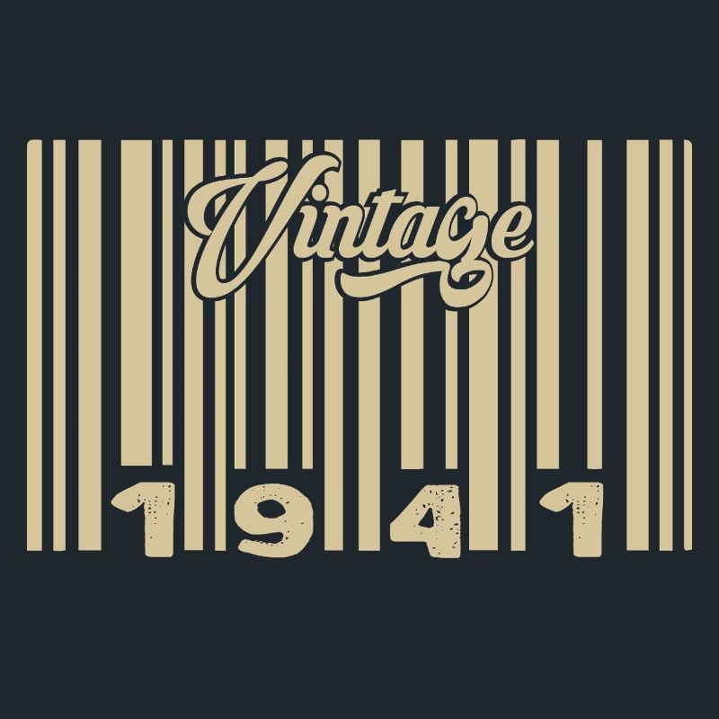 Vintage 1941 Barcode 1941: Year 2025.