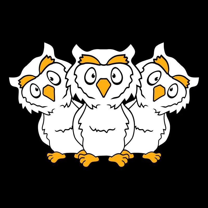 3 Eulen Team Freunde Party Crew drei Brüder Truppe