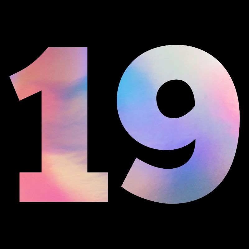 Numéro 19 coloré