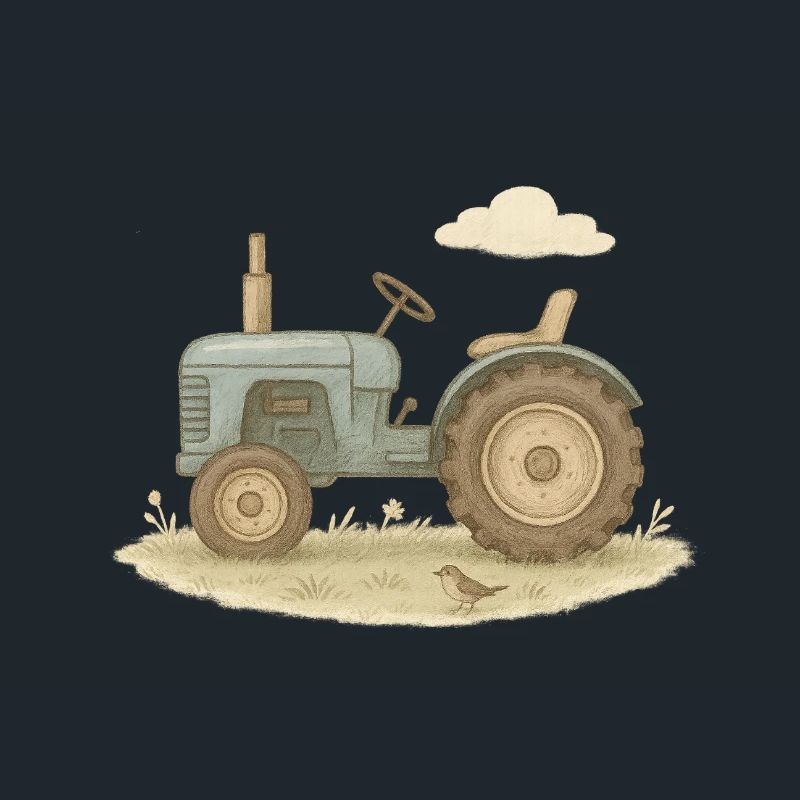 Blauer Oldtimer-Traktor