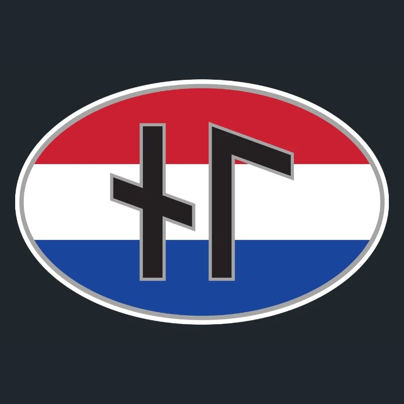 NL (Nederland) Runen-Ländercode-Aufkleber