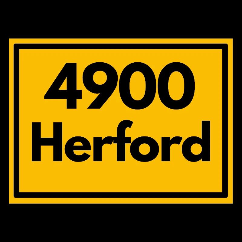 Place sign - then retro old zip code 4900 Herford