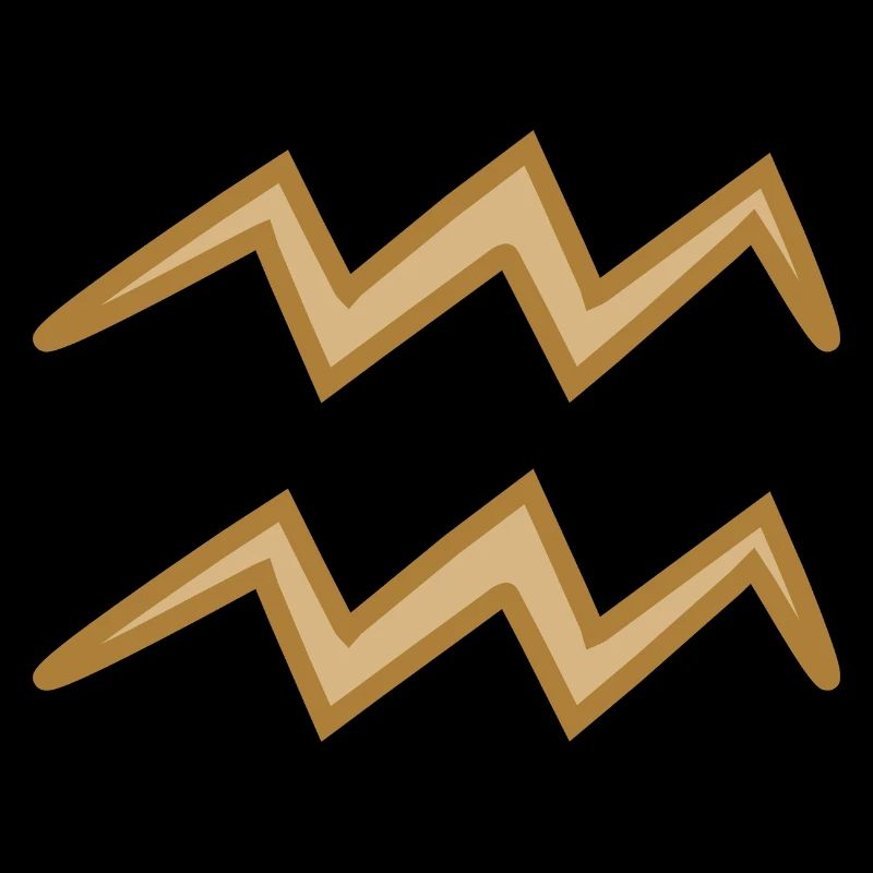 Verseau Symbole du zodiaque bicolore Doré