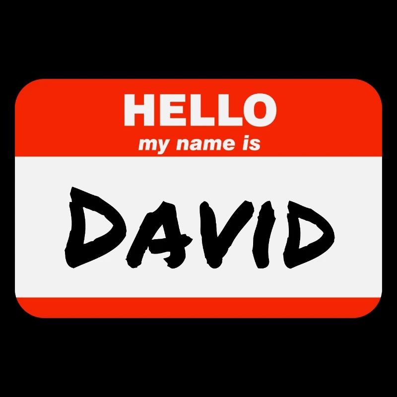 Hello My Name Is David Etikett Namensschild