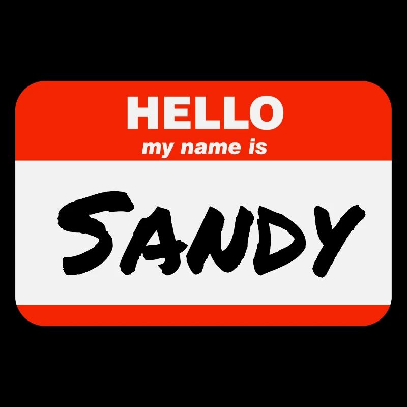 Hello My Name Is Sandy Etikett Namensschild