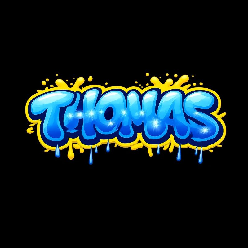 THOMAS GRAFFITI NAME FÜR PERFEKTES GESCHENK DRUCKBAR AUF