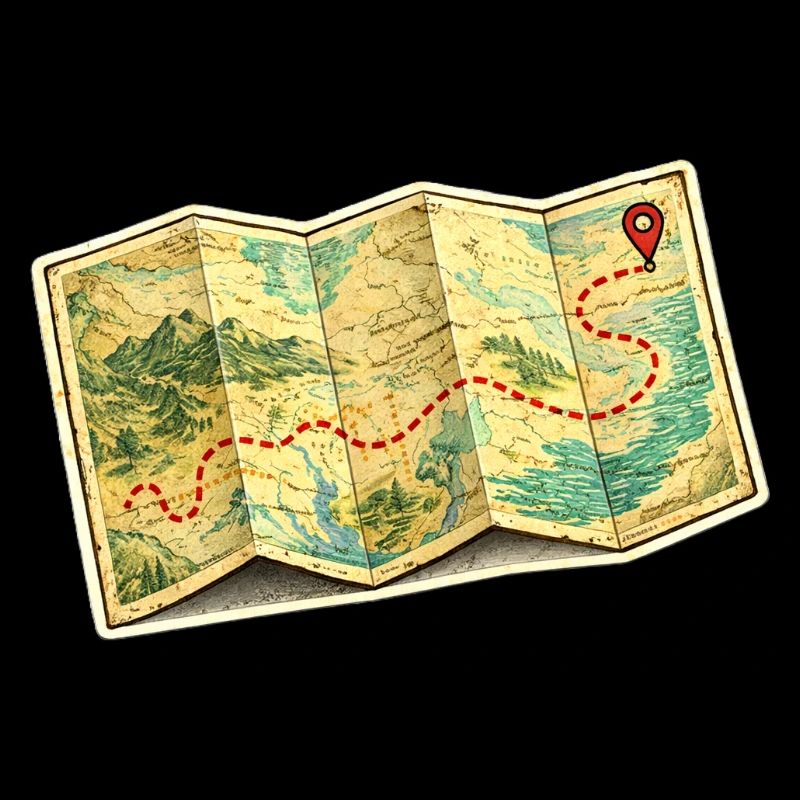 Ancient Map Path Adventure Journey