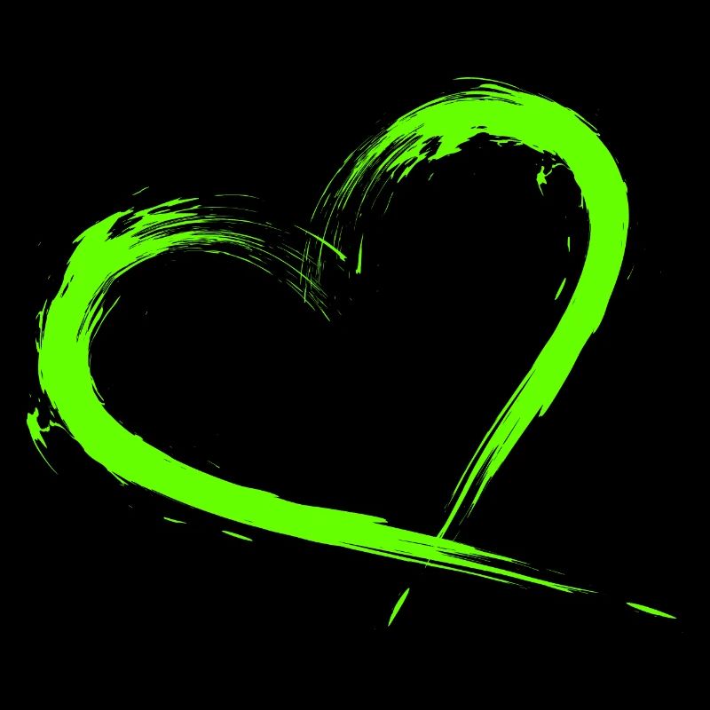 Heart Design Brush Green Light Green