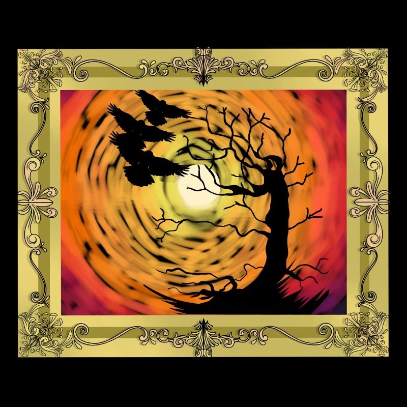 Occult Spiritual Ravens Crows Birds Nature Tree