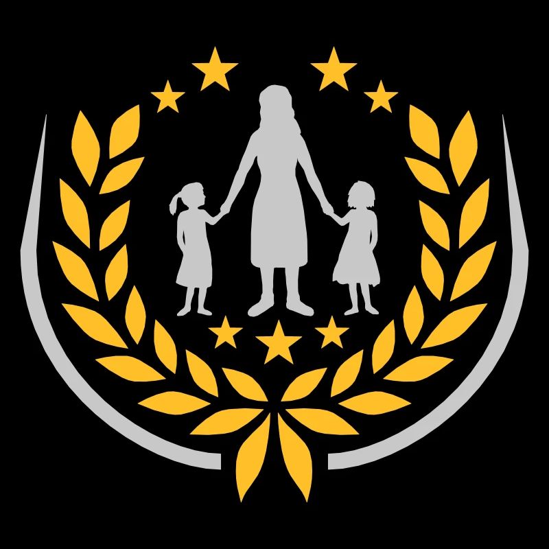 2 Töchter Mutter Lorbeerkranz