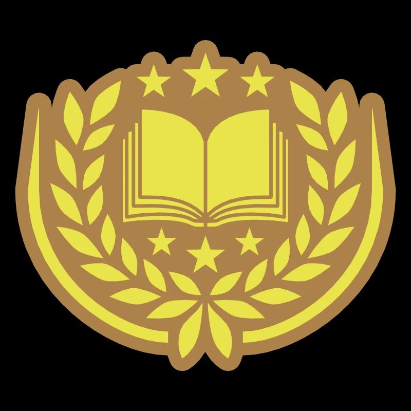 Emblem Buch Sterne Lorbeerkranz