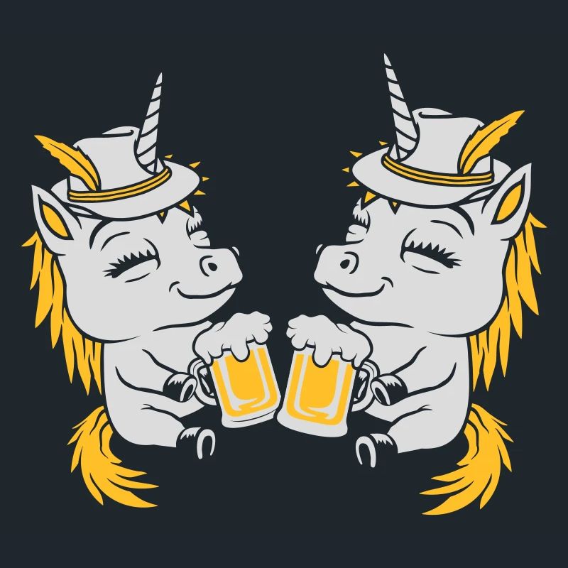 Bier Anstoßen Einhorn Team