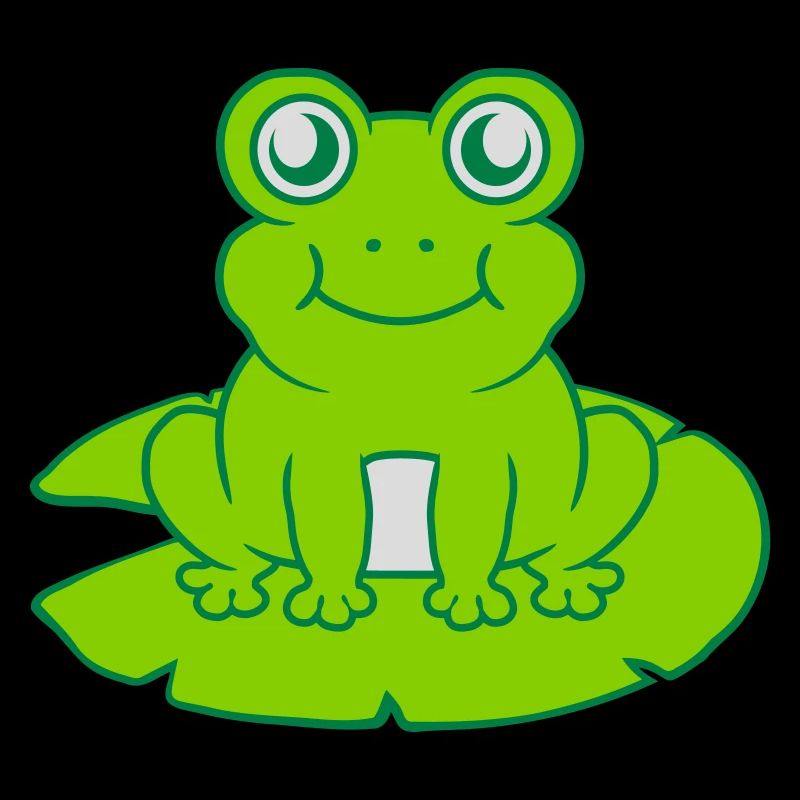 Frog sits water lily Seeblatt