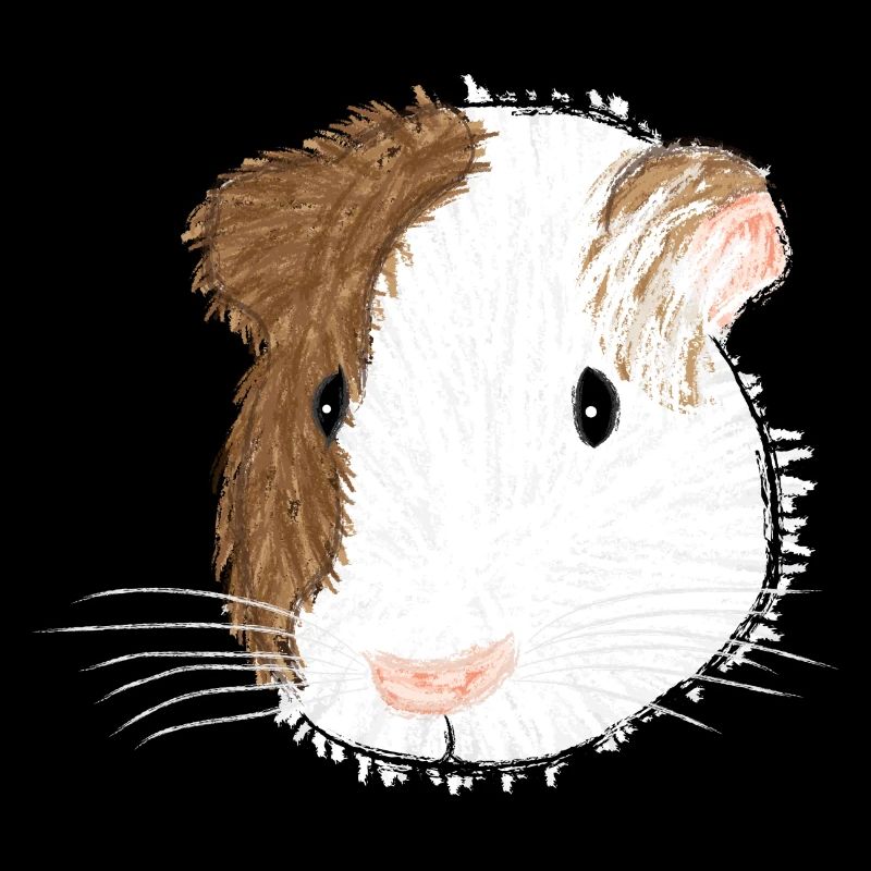 Design avec un cochon d’Inde aux cheveux lisses