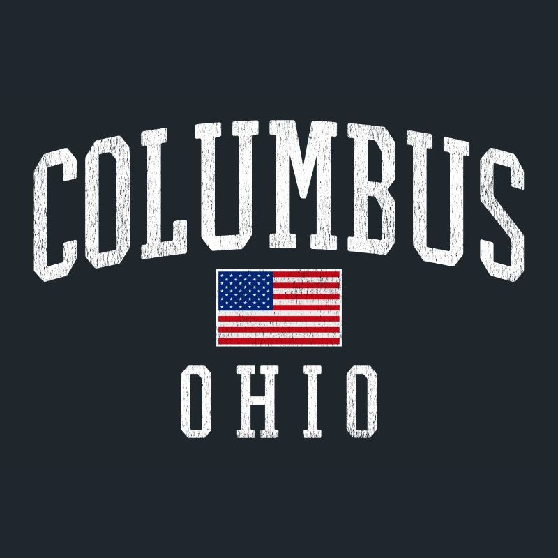 Columbus Ohio Emblem with U.S. Flag