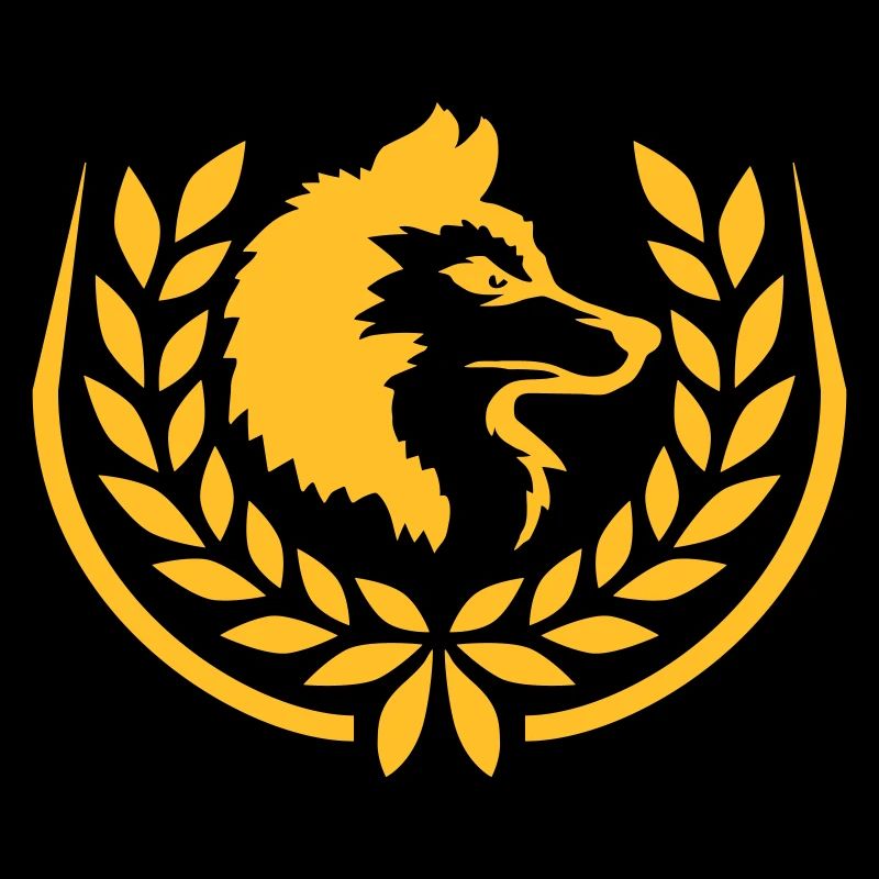 Wappen Wolf Lorbeerkranz Logo