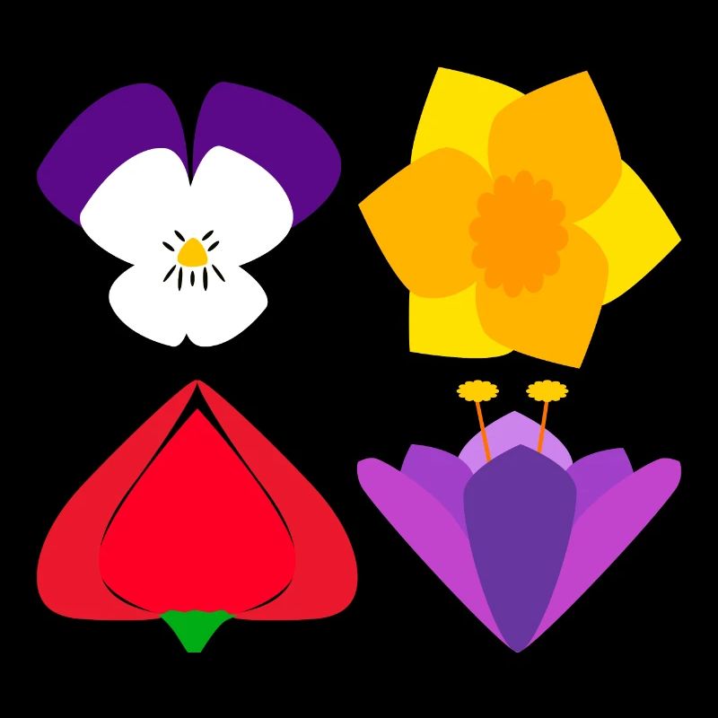 Four spring flowers