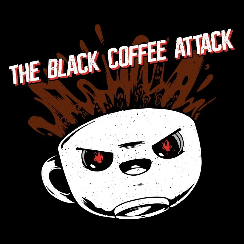 Kaffee schwarz Attacke - Lustiges Cafe