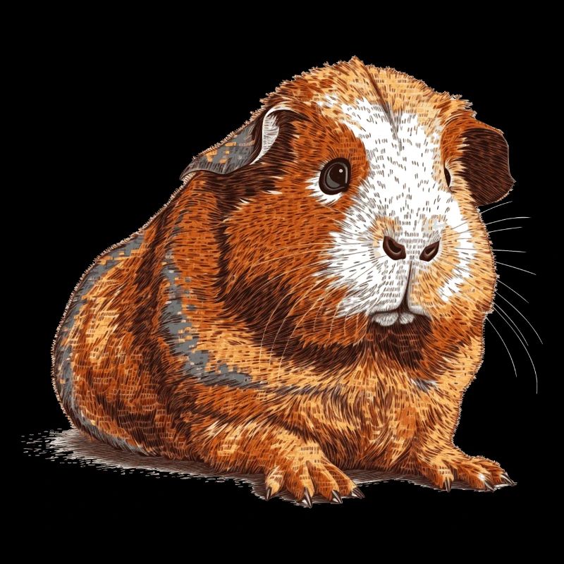 Cuddly retro sea pig in vintage graphics