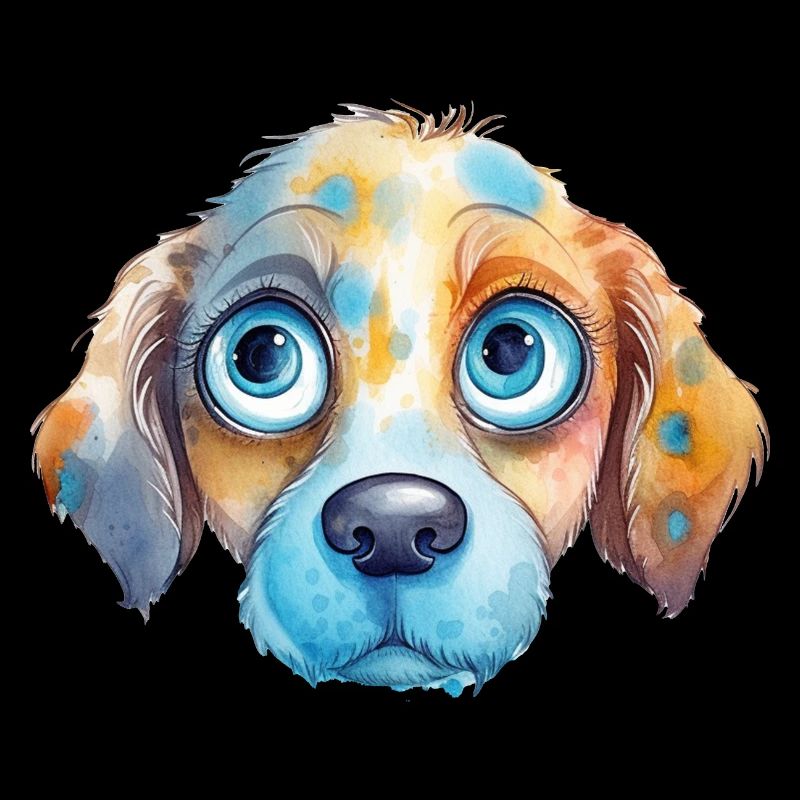 Dessin à l’aquarelle de chien