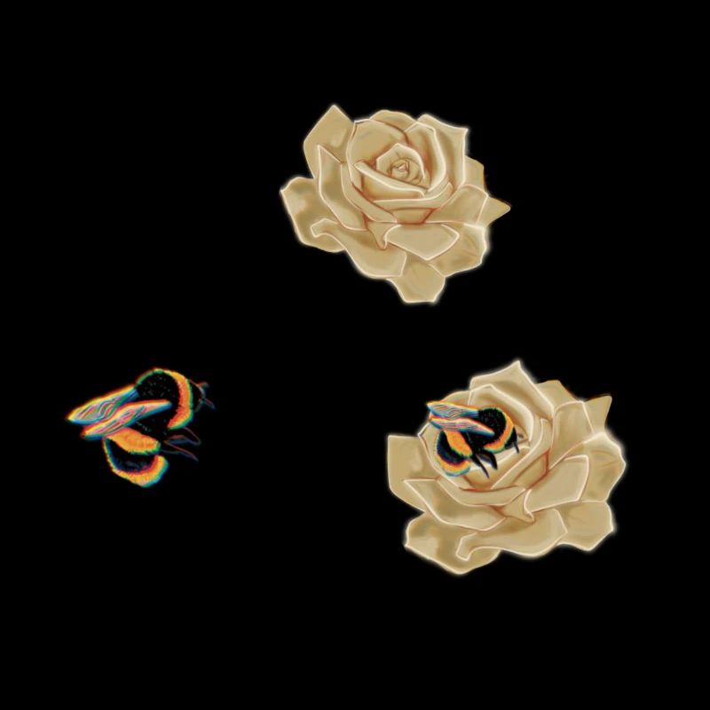 Abeille aimant les roses