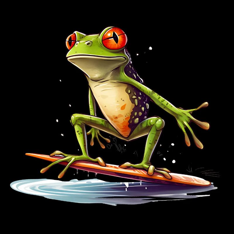 Frog on the surfboard