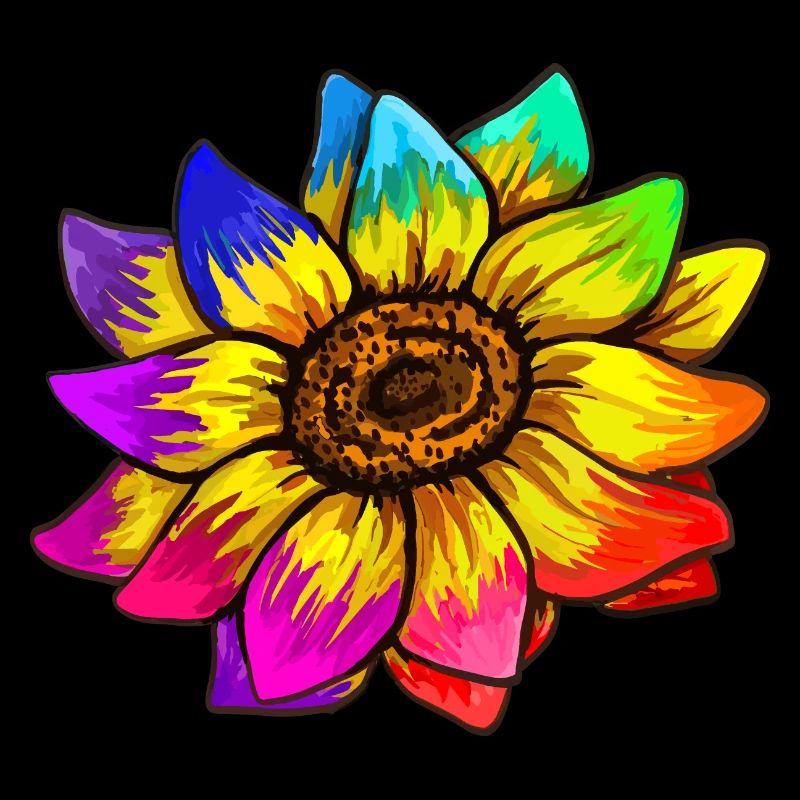 Sonnenblume in Regenbogenfarben