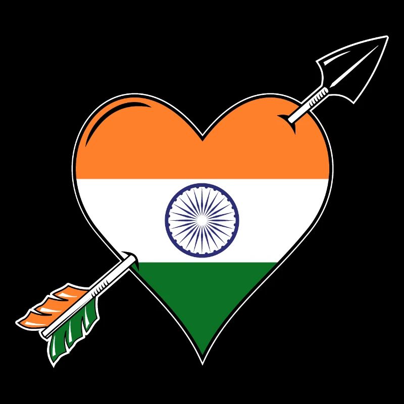 Drapeau de l’Inde coeur amoureux