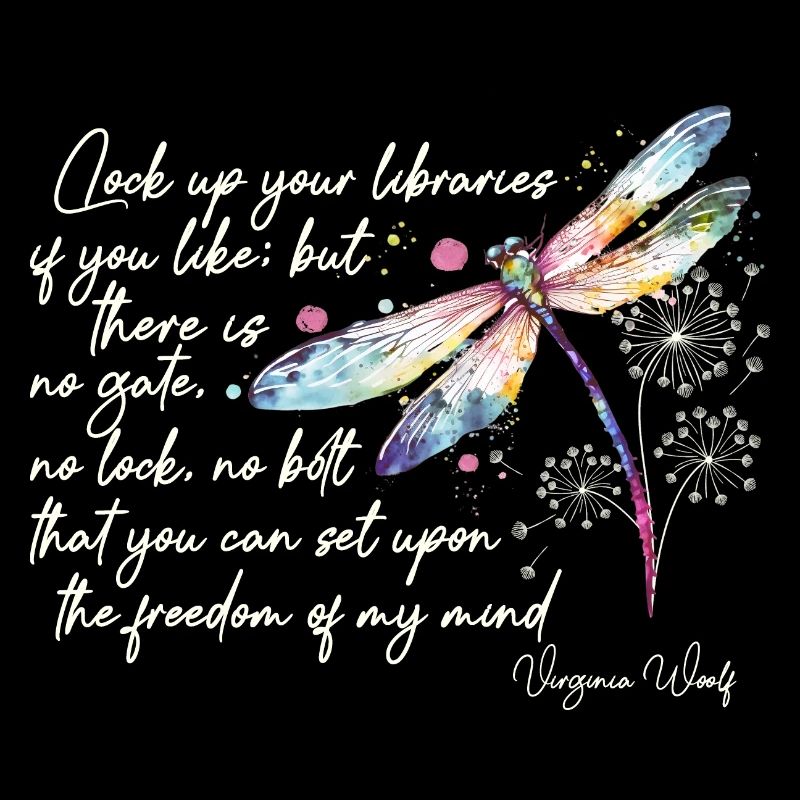 Citation de Virginia Woolf sur le design de la liberté en ivoire