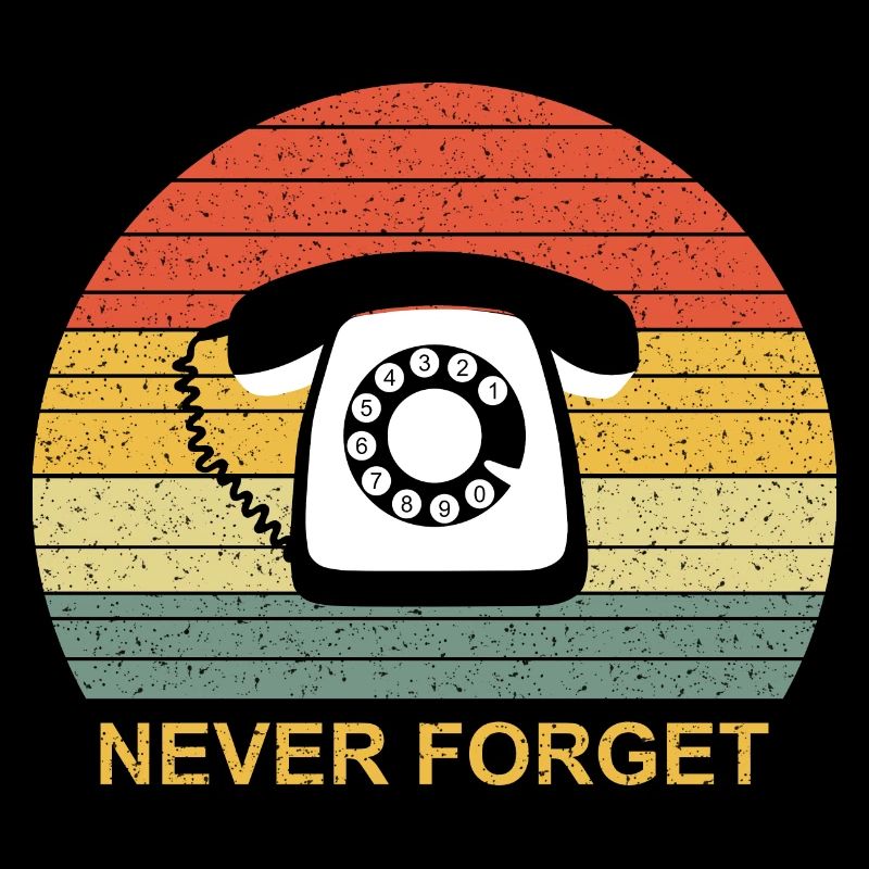 Telefon mit Wählscheibe Never Forget vintage retro