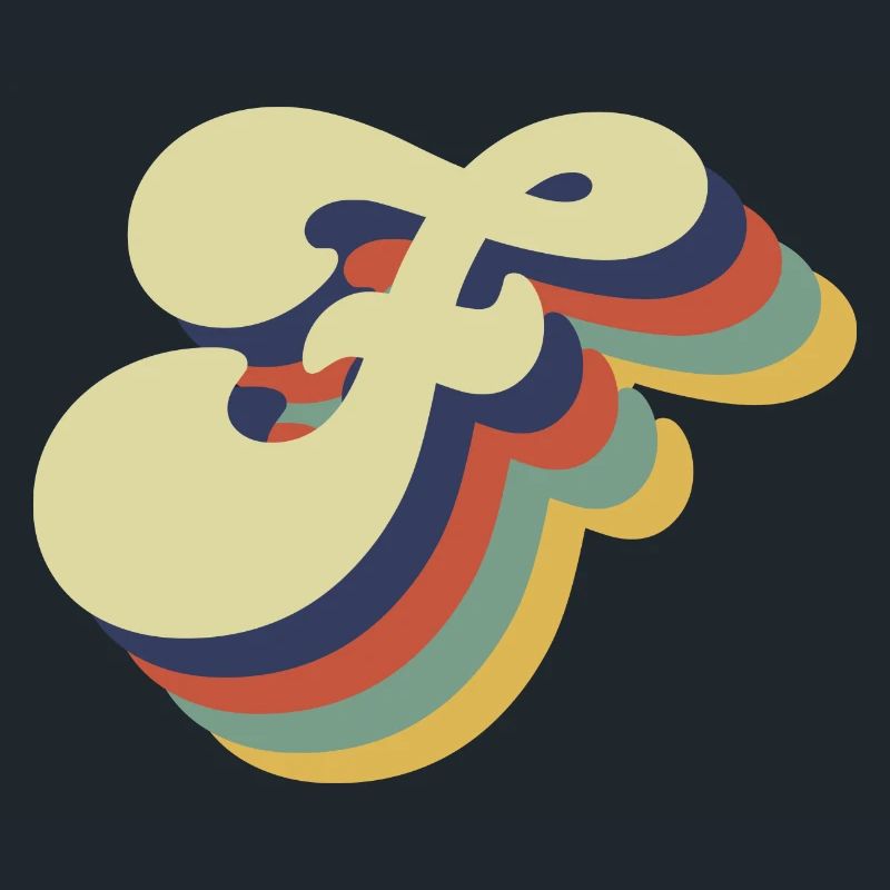 Retro-Buchstabe F