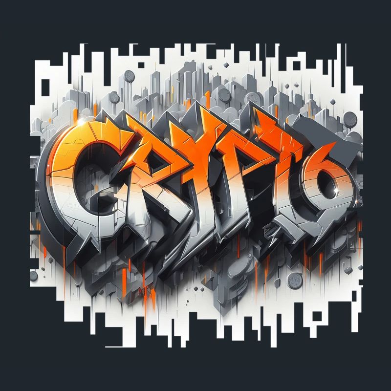 crypto, grafitti text 3D