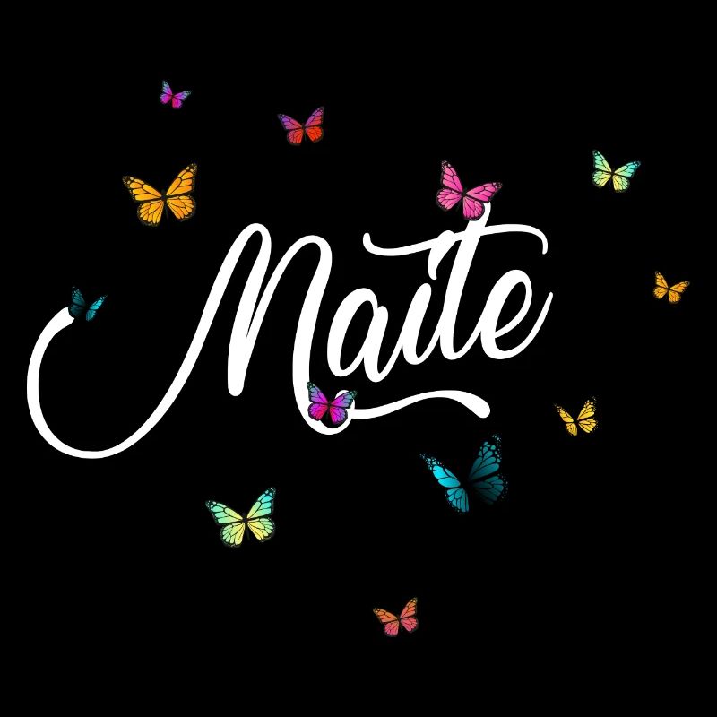 MAITE - Mädchen Name mit bunten Schmetterlingen