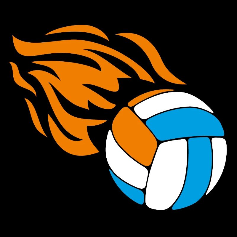 Flying flaming volleyball