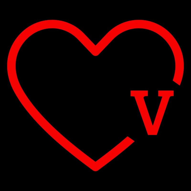 Buchstabe V Rotes Herz
