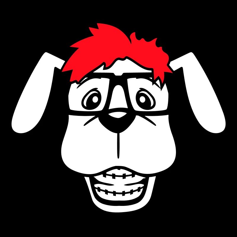 Dog Nerd Hornglasses Geek Braces Smart Funny