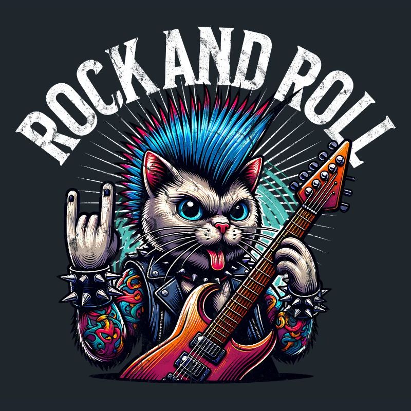 Cat Guitariste de Rock and Roll