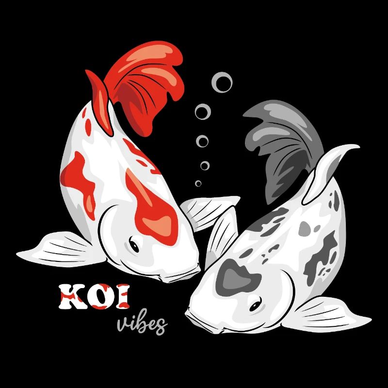 Deux poissons Koi. Vibrations des carpes koï