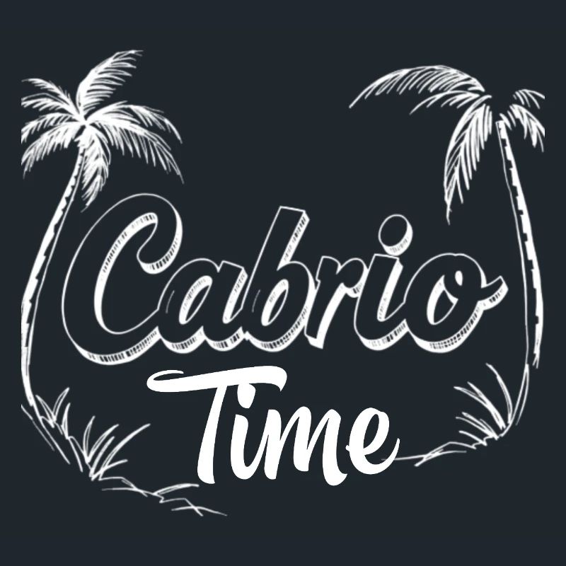 Cabrio Time Cooler Saying Cabriolet Palm Trees Summer
